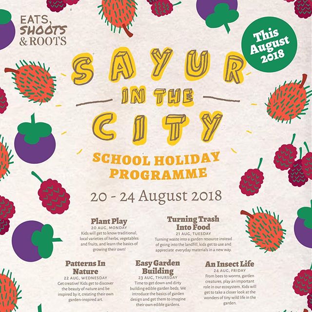We're back for ONE more school holiday programme for kids in August, until we come back for the end of the year school holiday break. Register soon — spots are limited 🥒🥕 [LINK IN BIO]-DETAILS:-Suitable for: 6-9 years old-Price per child per session: RM120 for 1 dayRM560 for 5 days-Inclusive of lunch, which will be cooked with the kids! -Register:http://augustschool.eatsshootsandroots.com [link in bio]-*Only 15 spaces available per day.*First come first served-For more info, DM us or email:learn@eatsshootsandroots.com-If you’re looking to fill your child’s holiday with some outdoor play and creativity, this children’s holiday programme gives the children a space to get down and dirty with growing food and more.-The programme consists of 5 workshops, each designed to get children back into the outdoors; learn about where their food comes from, how to eat healthily, and be more connected to the environment we live in. The goal is to inspire children to open their eyes to the wonders of nature, and get their hands involved in creating things for themselves. They will also learn how to prepare their own healthy lunch each day.#eatsshootsandroots #green #garden #kids #children #workshop #programme #schoolholiday #school #plants #sayur #vegetables #nature